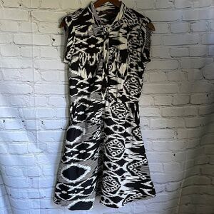 Speed Control Black & White Aztec Print Mini Dress Size S